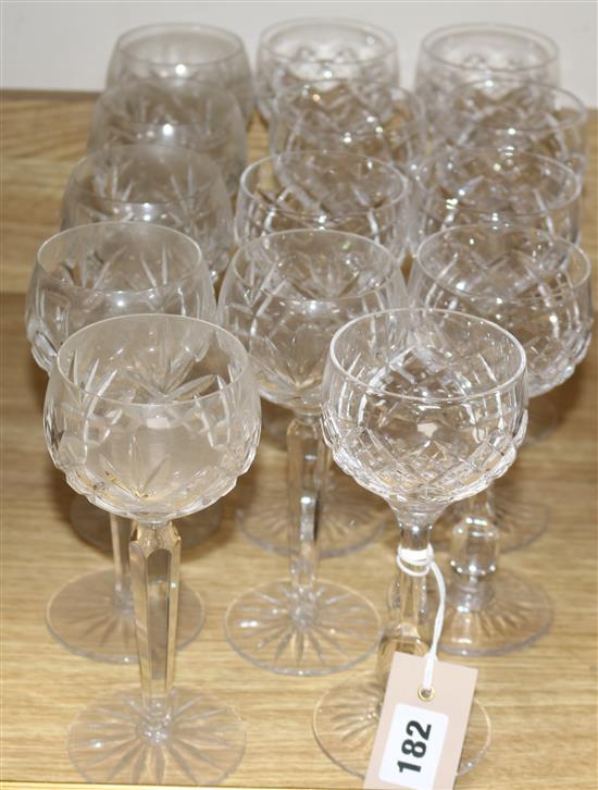 Two sets of hock glasses